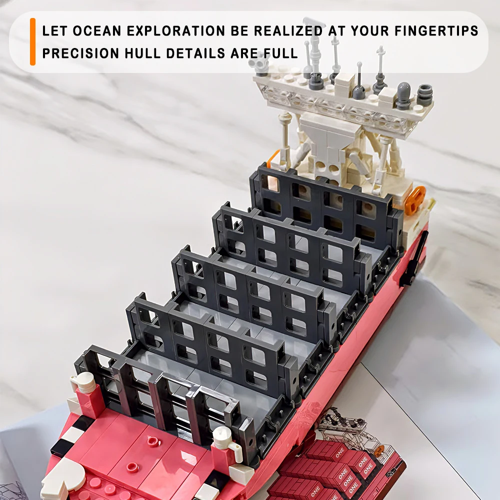 핑크 화물선 컨테이너 선박 모델 블록 톤 오일 탱커 모듈 브릭 퍼즐 조립 장난감 선물 소녀와 어린이용