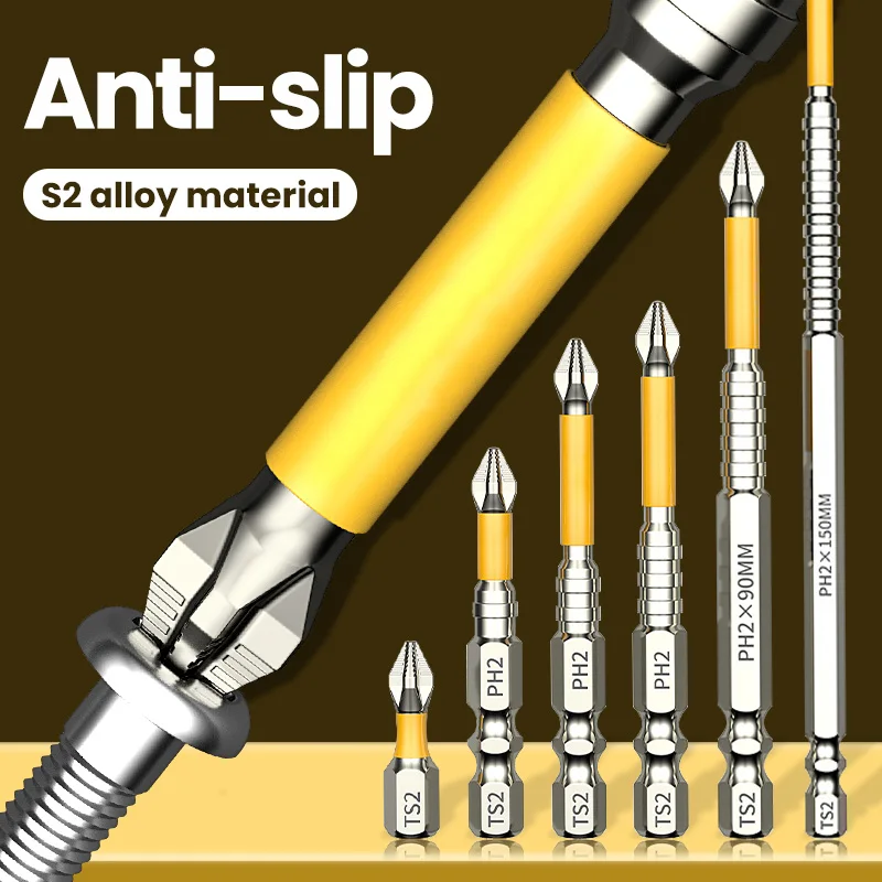 5PCS Upgraded High Hardness And Strong Magnetic Bit 25/50/65/70/90/150mm Non-slip Cross High Hardness Electric Hand Drill Screw image 2