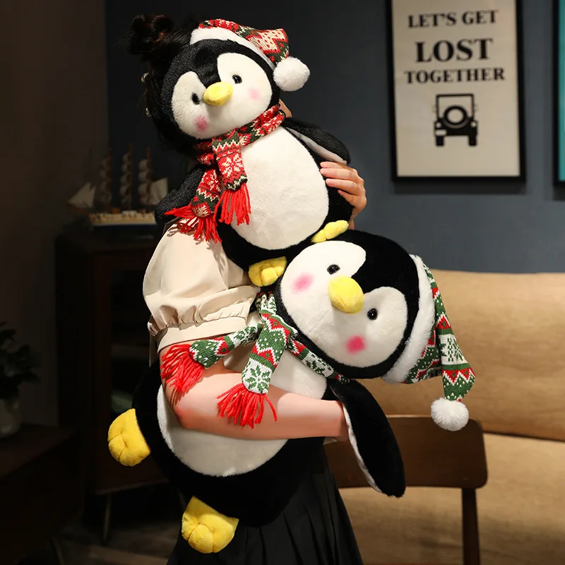 25/35/45CM Christmas Penguin Kawaii Plush Toys Lovely Pillow Stuffed Soft Animal Dolls Birthday Gift