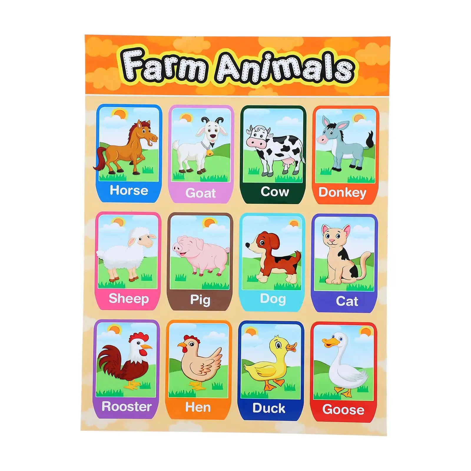 Alphabet Hanging Picture Kids Room Wall Toddler Posters Nursery Educational Charts Bright Colors Clear Printing Letter