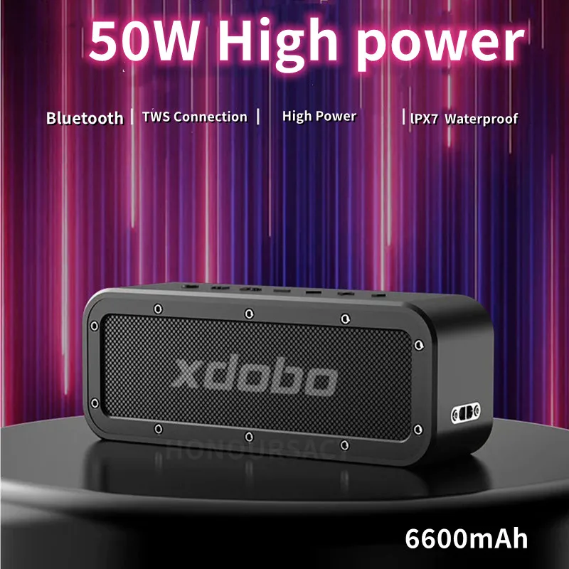 

50W High-Power Wireless Bluetooth Speaker Subwoofer Soundbar IPX7Waterproof Type-C Portable Speaker TWS Bass Column Caixa De Som