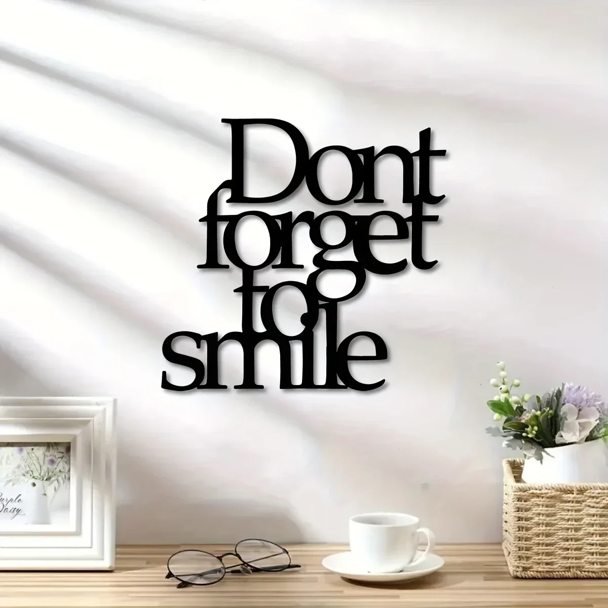 1pc Metal Modern Home Motivational Sayings Wall Hanging, Don'T Forget Today Smile Wall Decoration, Smile Metal Wall Signs