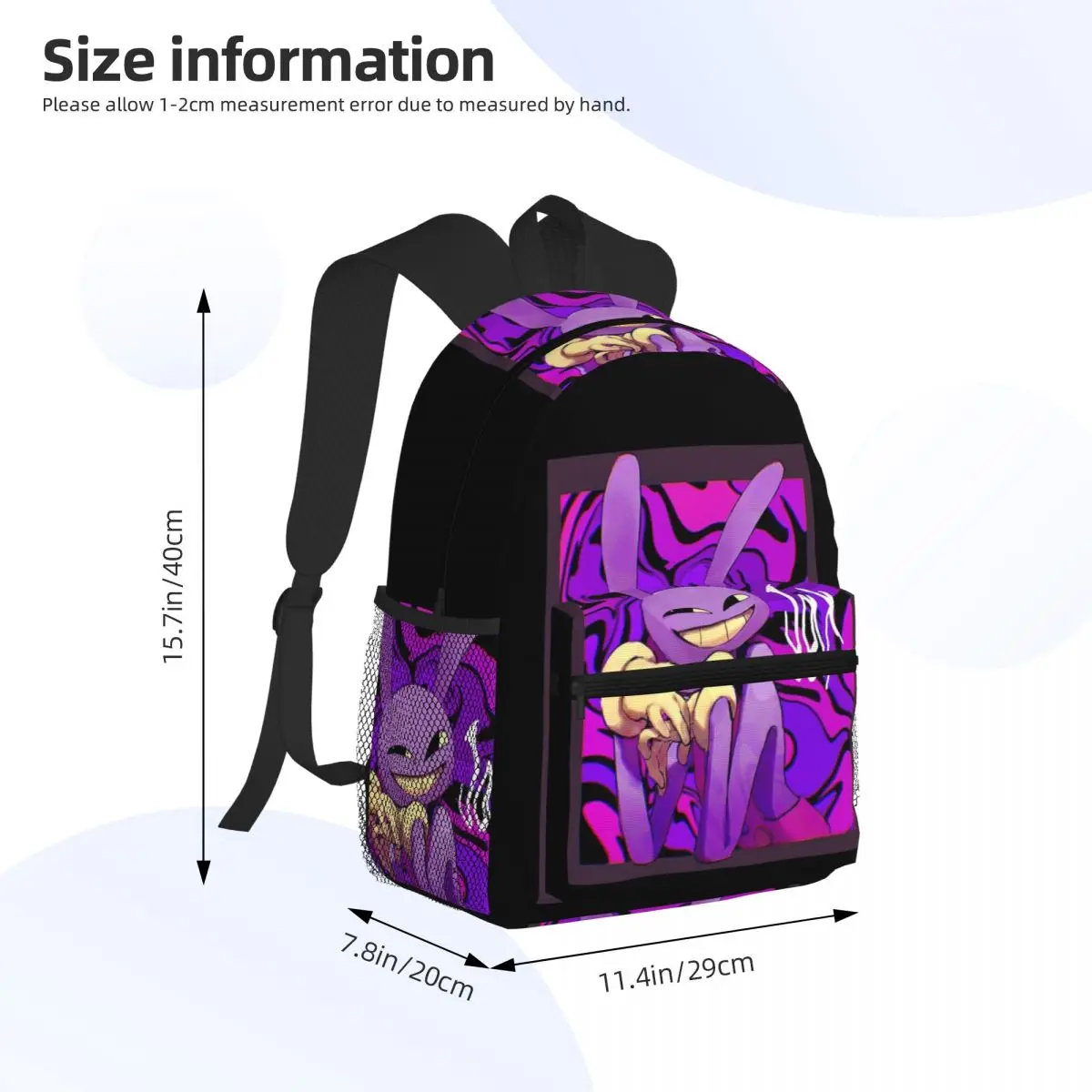 Jax The Amazing Digital Circus Fanart Animation Series Student Backpack School Bag Hiking Travel Daypack for Men Women Bookbag