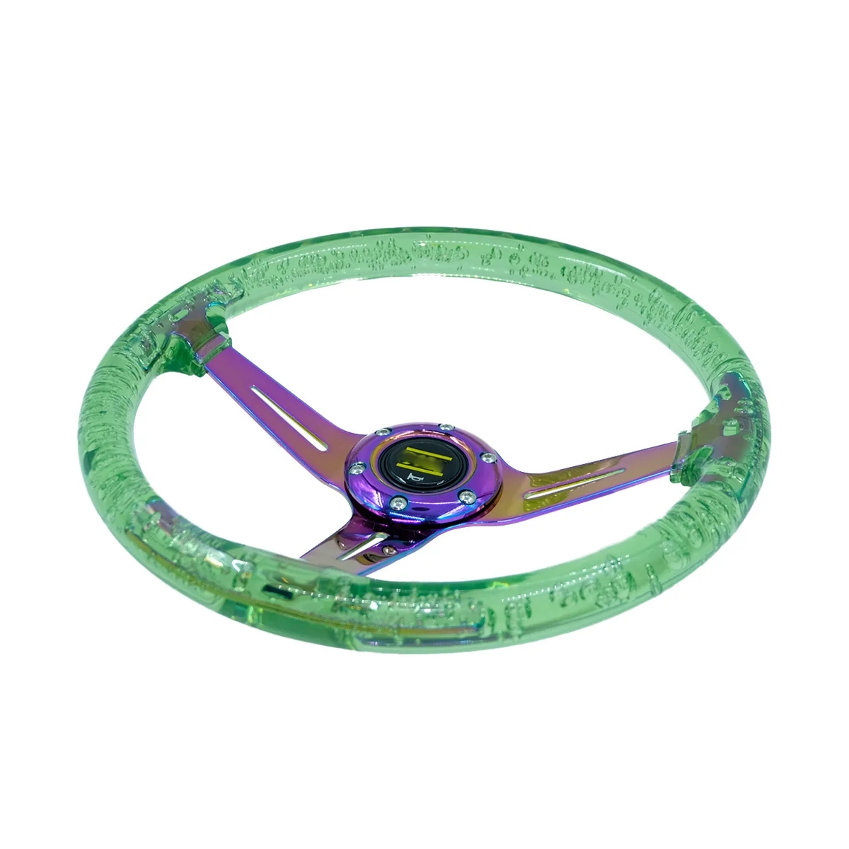 

14 Inch 350MM Acrylic Color Holder Shallow Ditch Modification Racing Game Steering Wheel for Enhanced Gaming Experience