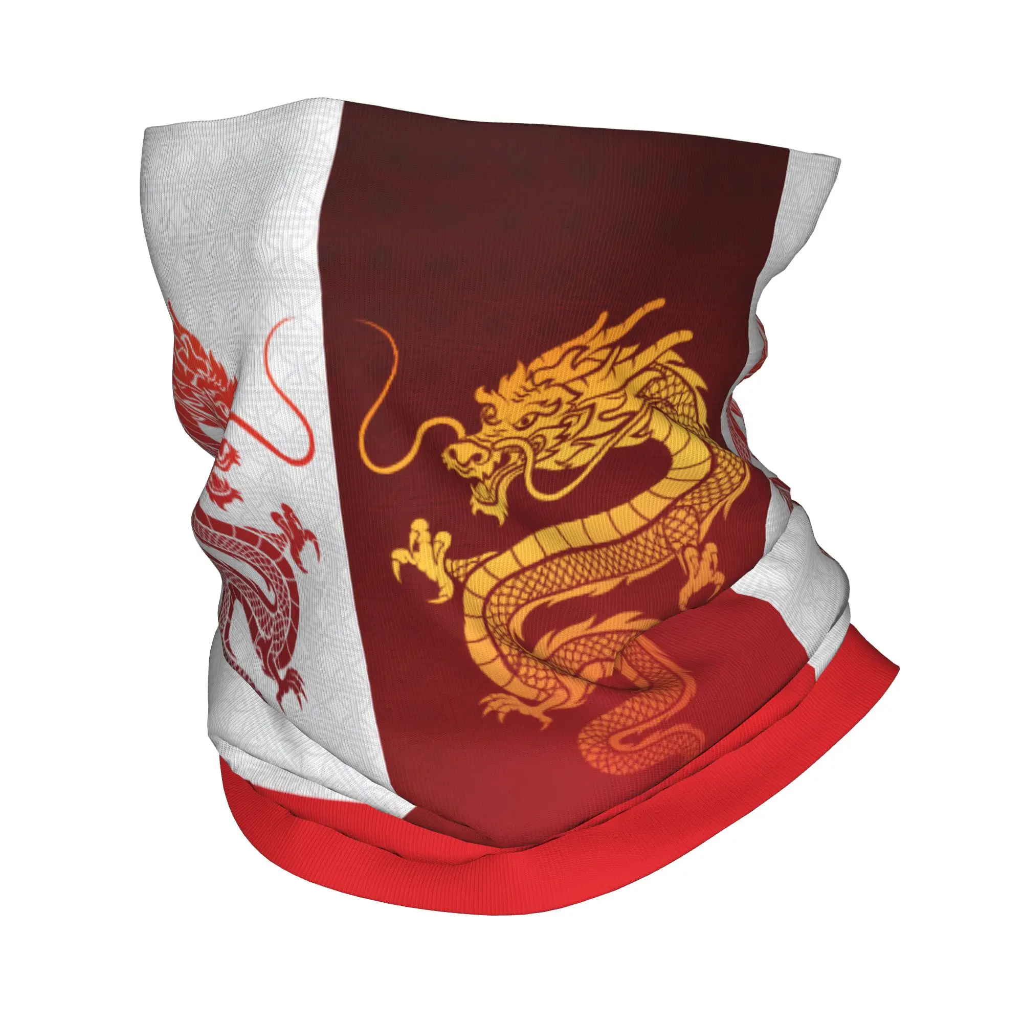 Custom Asian Tradition Dragon Totem Winter Headband Neck Warmer Men Women Hiking Camping Tube Scarf Chinese Mythology Face