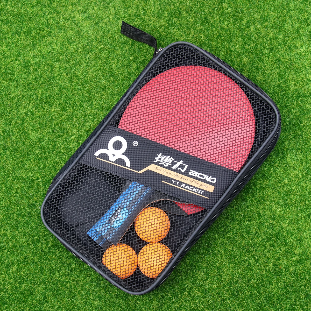 

2 Pcs High Performance Poplar Table Tennis Racket Set Penhold Grip Paddle Kit With 3 Balls For Beginners To Star Master Players