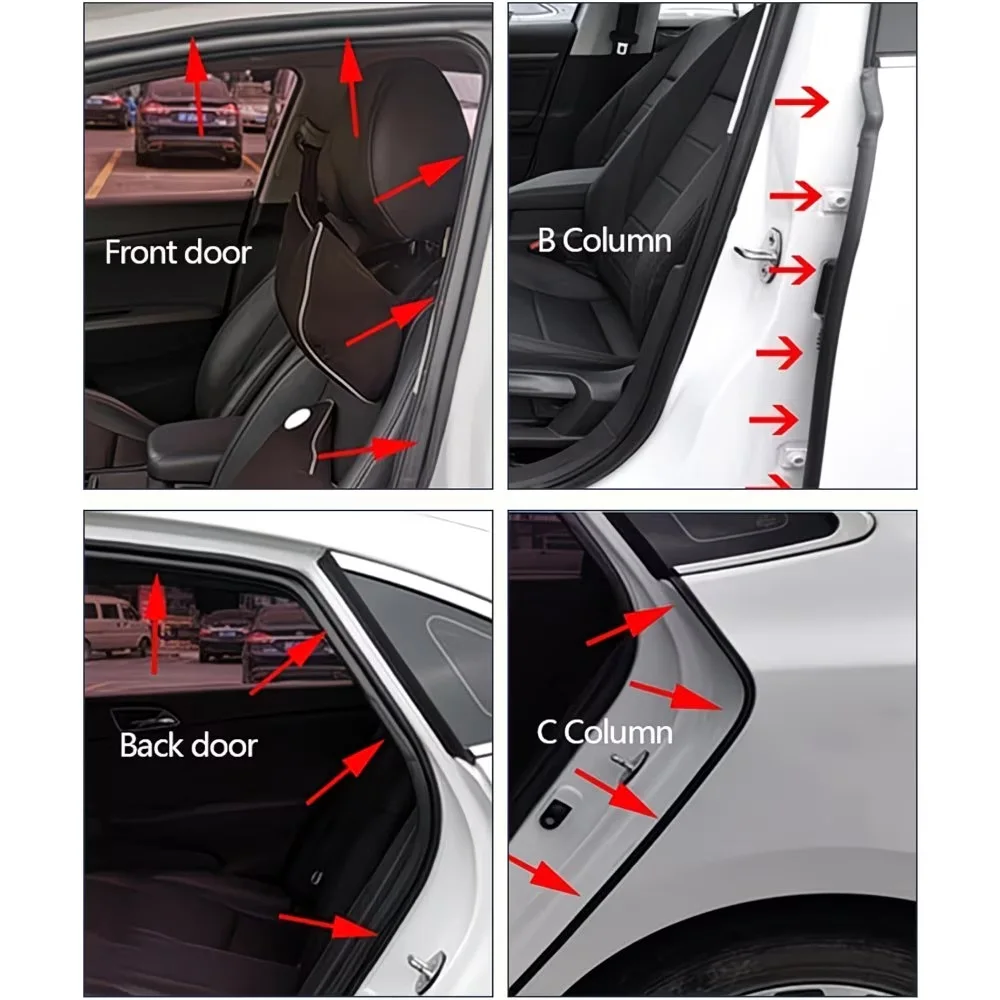 6M Z Shape Self Adhesive Car Rubber Seal Strip Windshield Window Door Hood Weather Strip Auto Protective Trim Accessories