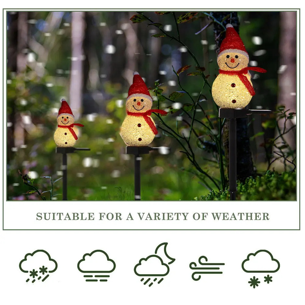 2 قطعة عيد الميلاد الشمسية ثلج أضواء الحديقة في الهواء الطلق حديقة الأرض إدراج مصابيح ضوء دافئ ديكور عيد الميلاد ضوء الحديقة الشمسية #2