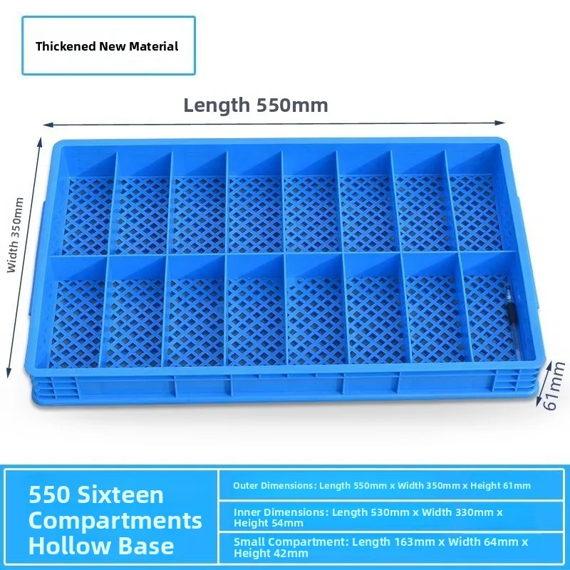 New Large Rectangular Plastic Relay Box Electronic Partition Box Industrial Storage Container Factory Use Polypropylene Material