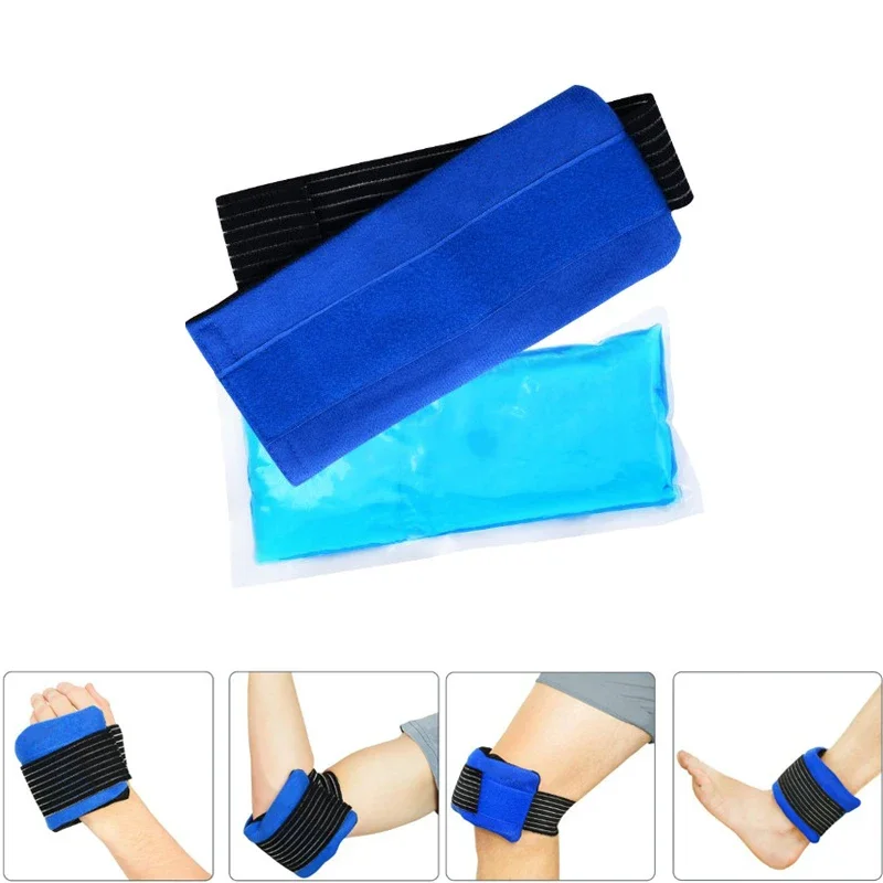 Reusable Ice Pack With Elasticated Wrap Hot Cold Compress Gel Packs for Sports Injuries Pain Relief Knee Wrist Ankle Shoulder