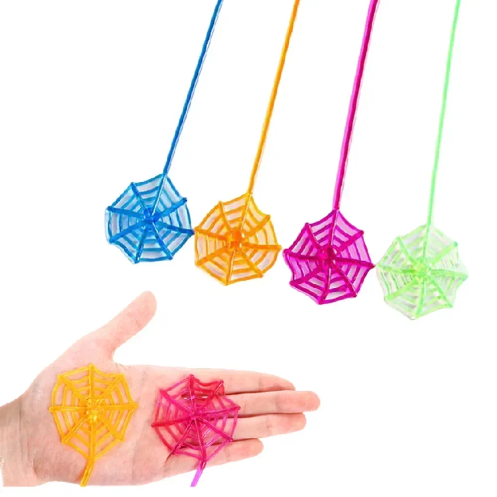 5Pcs Fun Kids Birthday Party Favor Mini Sticky Spider Web Toy Gift Bag Giveaway Pinata Filler Halloween Carnival Party Supplies