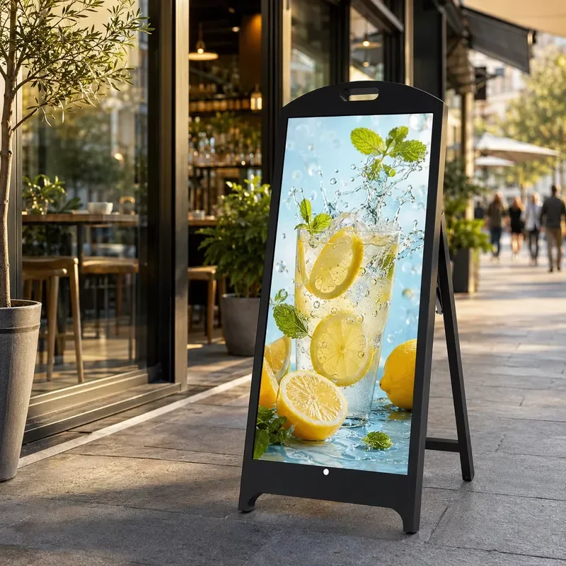 All-Weather P2.5 Outdoor LED Screen IP65 Waterproof High Brightness Standalone Floor Stand Digital Signage Poster Display