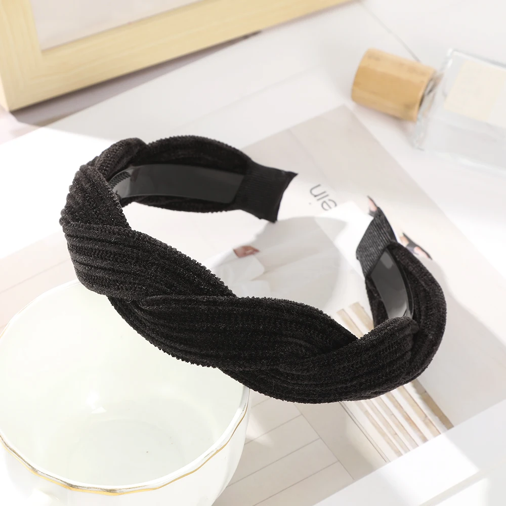 Brown Twist Cross Hair Bands Hair Hoop Girls Stripe Winter Bezel Headbands For Women Fashion Hair Accessories Korean Headwear