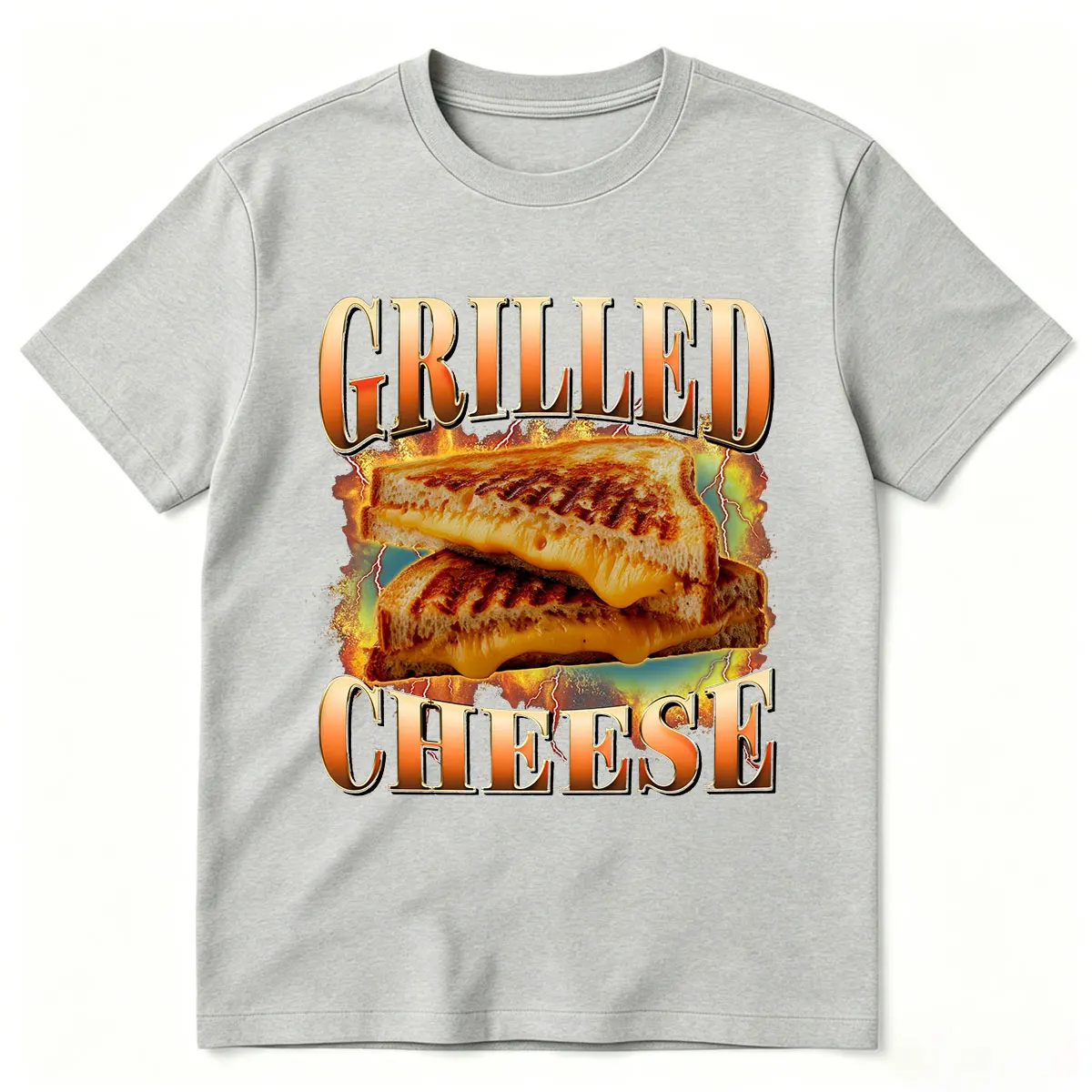 Grilled Cheese Funny Sandwich Graphic T-shirts Men's Fashion Cotton T-shirt Harajuku Short Sleeve Oversized T Shirts Streetwear