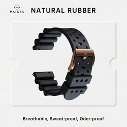 Maikes-Natural Rubber Watch Strap, Quick Release, 20mm, 22mm, 24mm, Accessories, Smart Watchband, Bracelet