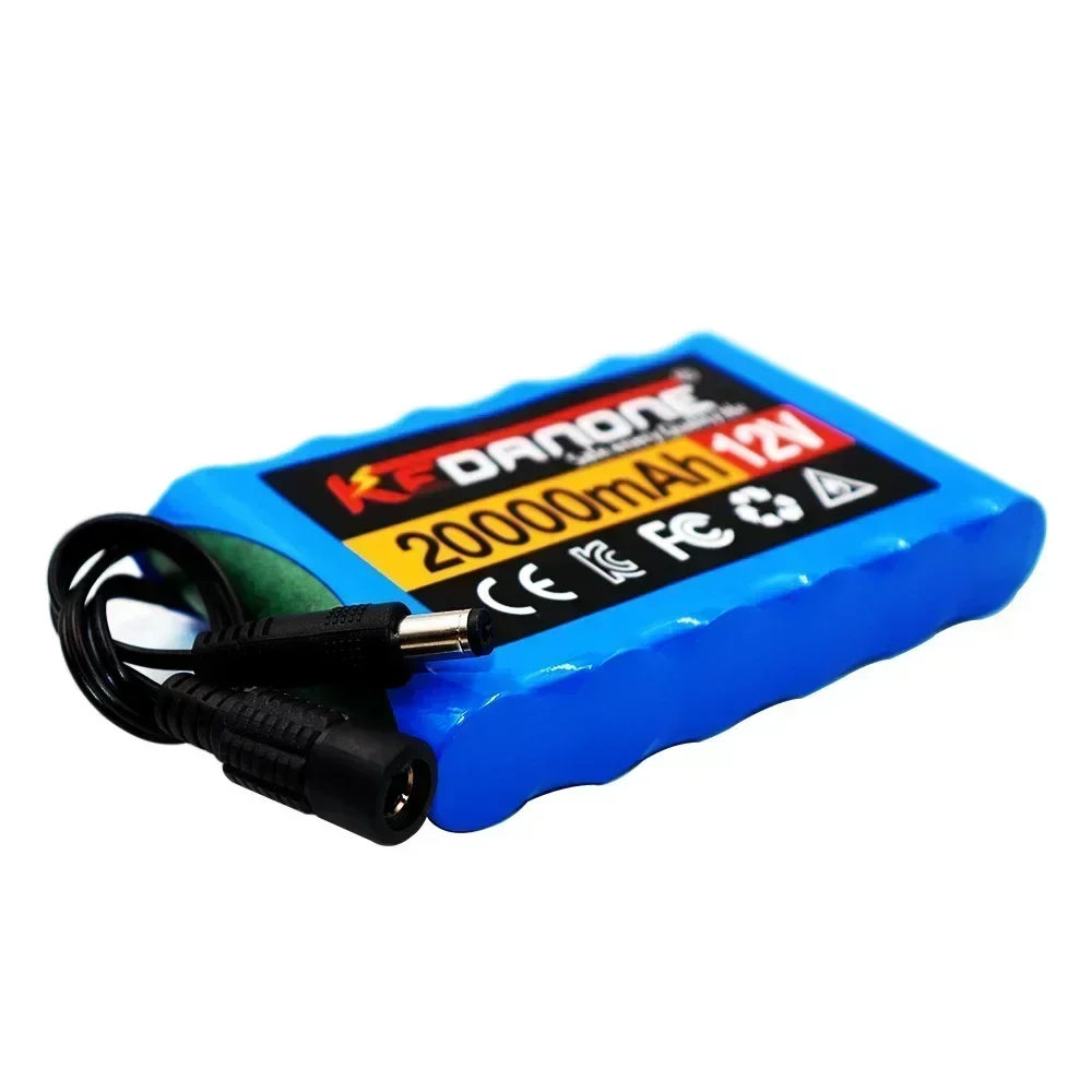 Nuevo paquete de batería de iones de litio recargable portátil de 12V 20000mah capacidad DC 20Ah Monitor de cámara CCTV + cargador de 12,6 V