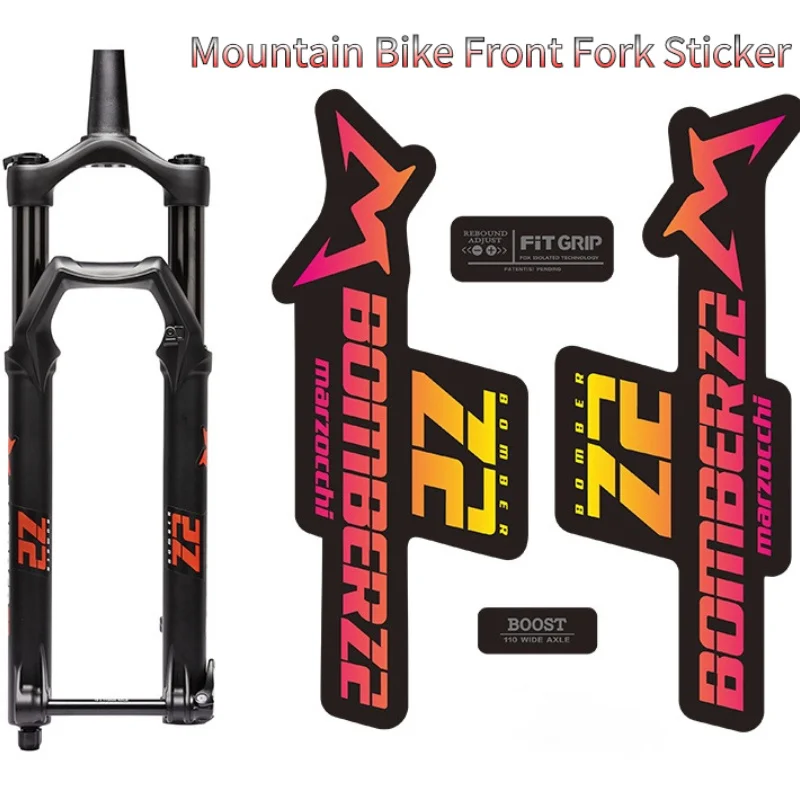 1 Set MTB-Gabel Vinyl-Aufkleber, Mehrfarbige Wasserdichte Aufkleber, Fahrrad-Federung Styling-Dekor Zubehör