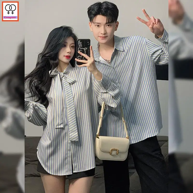 Matching Couple Clothes 2024 Holiday Honeymoon Outfits Valentine\'s Date Girls Boyfriend Shirt Female Male Lovers Couple Shirts