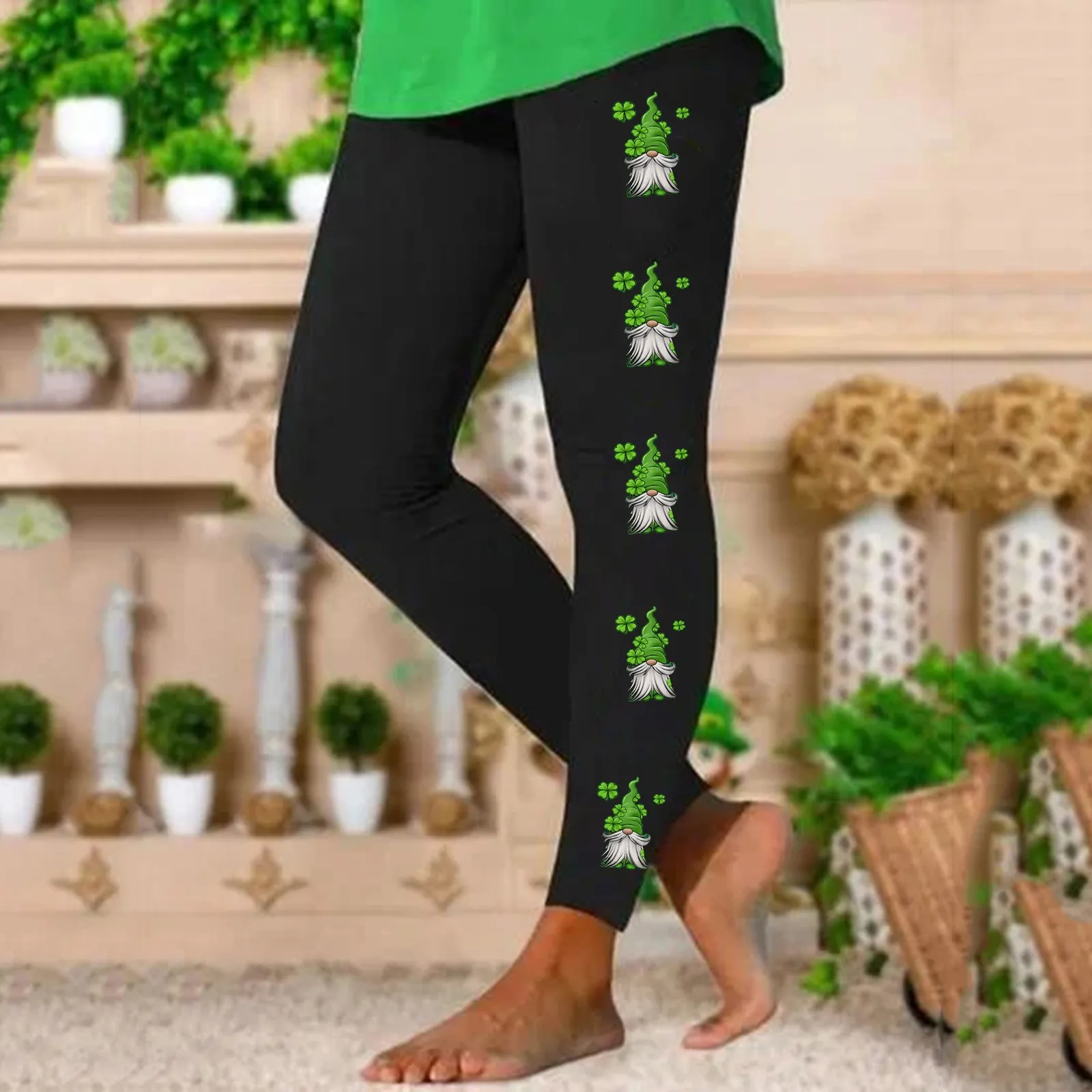 High Waist Leggings Women St Patricks Day Pattern Print Push Up Sexy Legging Pants Yoga Gym Workout Out Tights Pantalones