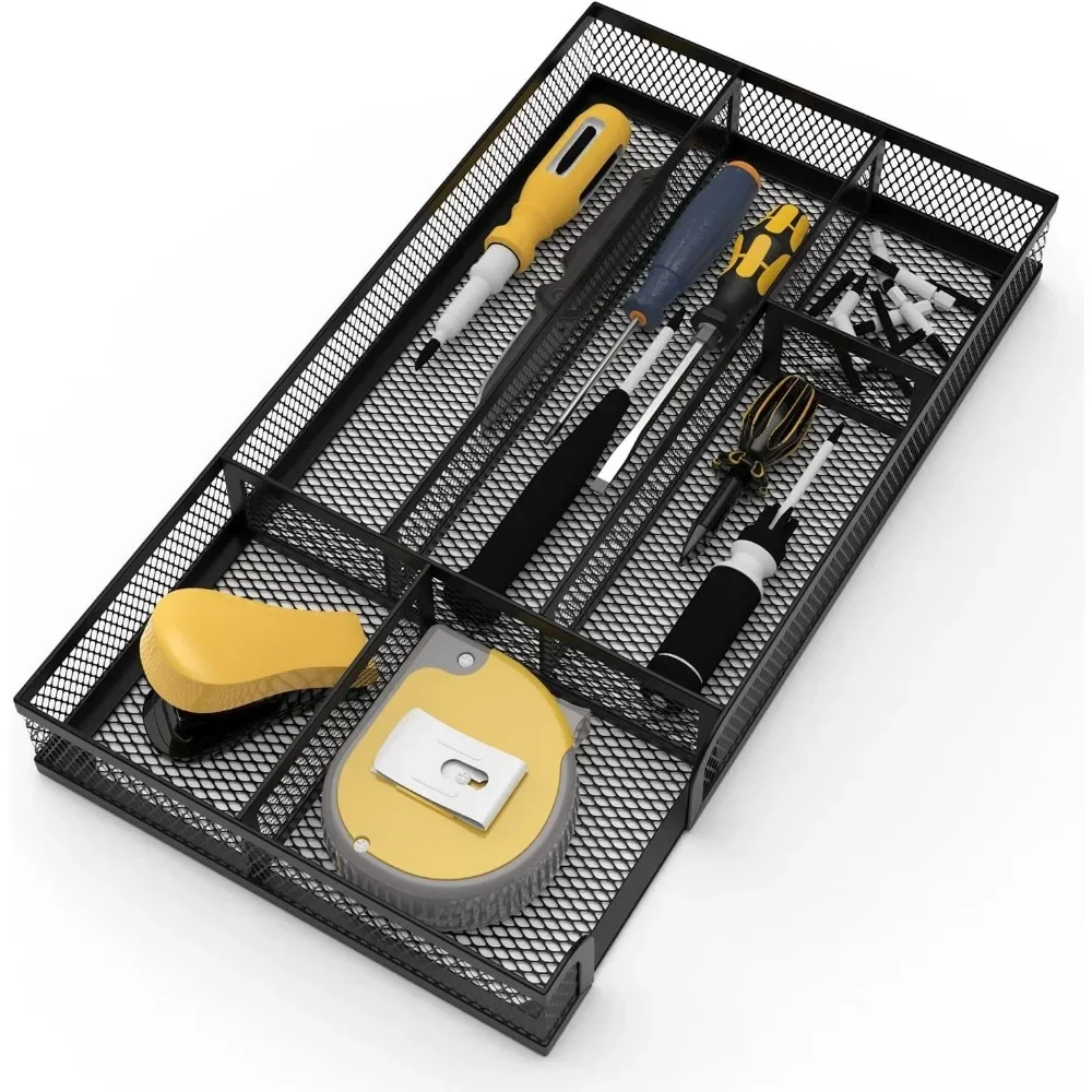 引き出しオーガナイザー、小さなメタルメッシュディバイダーテーブルオーガナイザー、ペンオーガナイザーデスク引き出しトレイボックスアクセサリーデスクトップ、バスルーム