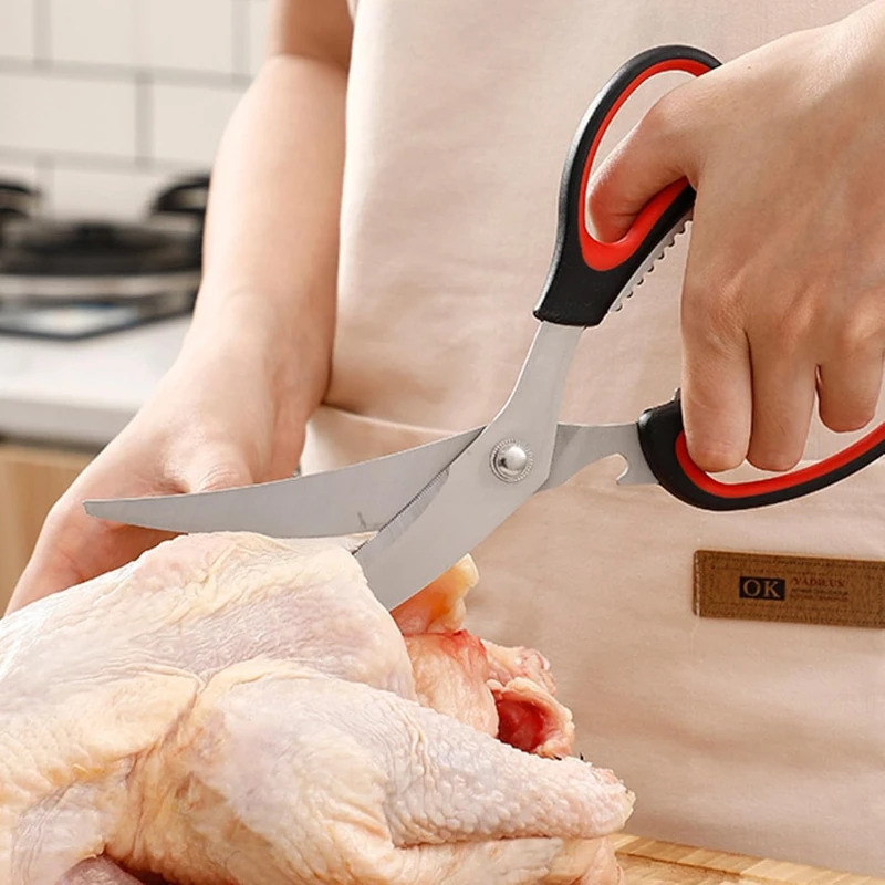 WOOJACK Food Shears, Stainless Steel Cooking Scissors, Chef Utility Scissors with Ergonomic Handle, Kitchen Shears Heavy Duty