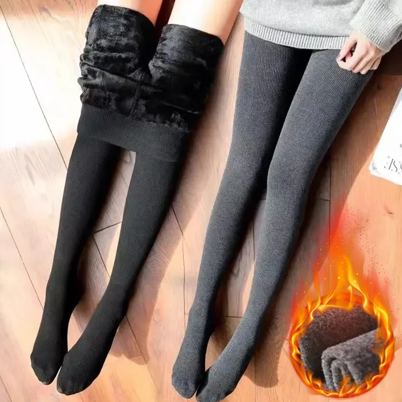 

Thermal Stockings for Woman Fleece Tights Sexy Winter Warm Pantyhose Slim Thicken Tights Elastic Velvet Pantyhose Female