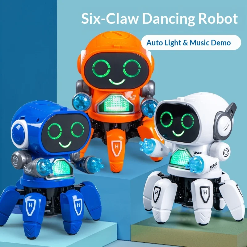 Jouet Robot de danse électrique intelligent avec musique, lumières LED, chant viral, jouet d'affichage interactif à Six griffes pour enfants, vente de rue