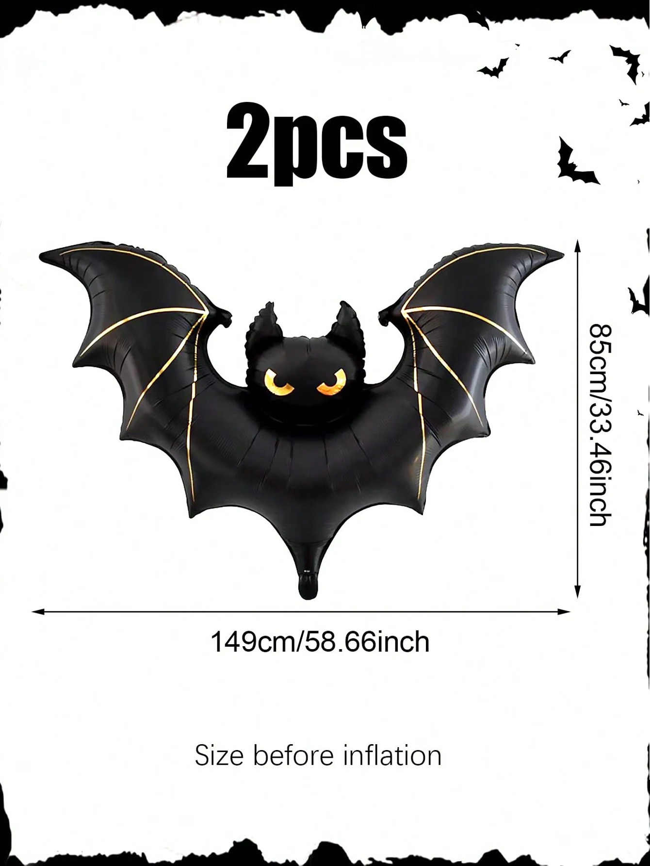 Halloween großer gruseliger Fledermaus-Ballon, Halloween-Party, Geburtstag, Dekoration, Fledermaus-Thema, kann aufgehängt werden, Fledermaus-Dekoration, Außendekoration