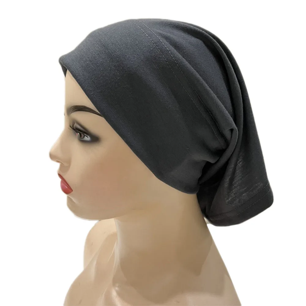 

Soft Modal Cotton Women Muslim Hijab Turban Chemo Caps Bone Bnonet Tube Strech Inner Hat Arab Islamic Headwear Femme Solid Color