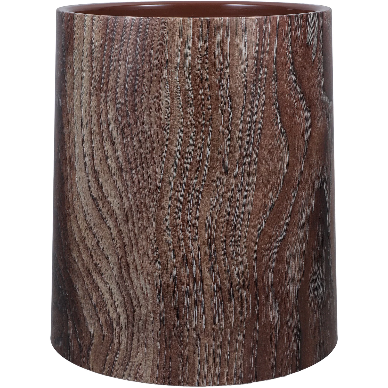 Large Capacity Imitation Wood Grain Garbage Can Vintage Design for Kitchen Bathroom Laundry Utility Room Home Office Trash Bin