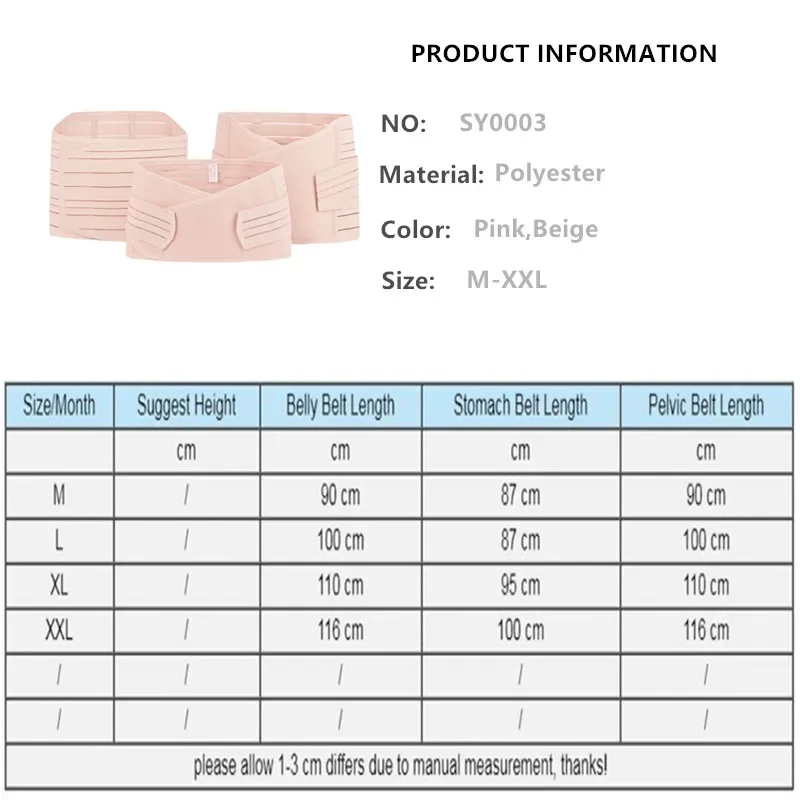 3 Pieces/Set Maternity Postnatal Bandage After Pregnancy Belt Underwear Intimates Postpartum Belly Band for Pregnant Women