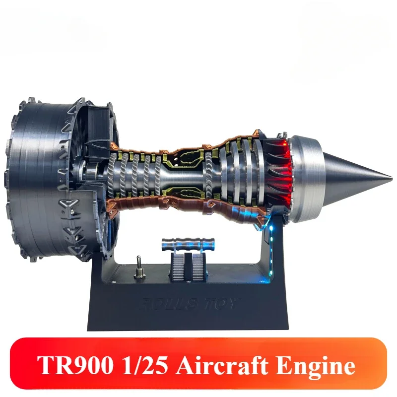 TR900 1/25 Aircraft Engine Model Assembly Kit Electric Simulation Jet Turbojet Engine Toy Gift