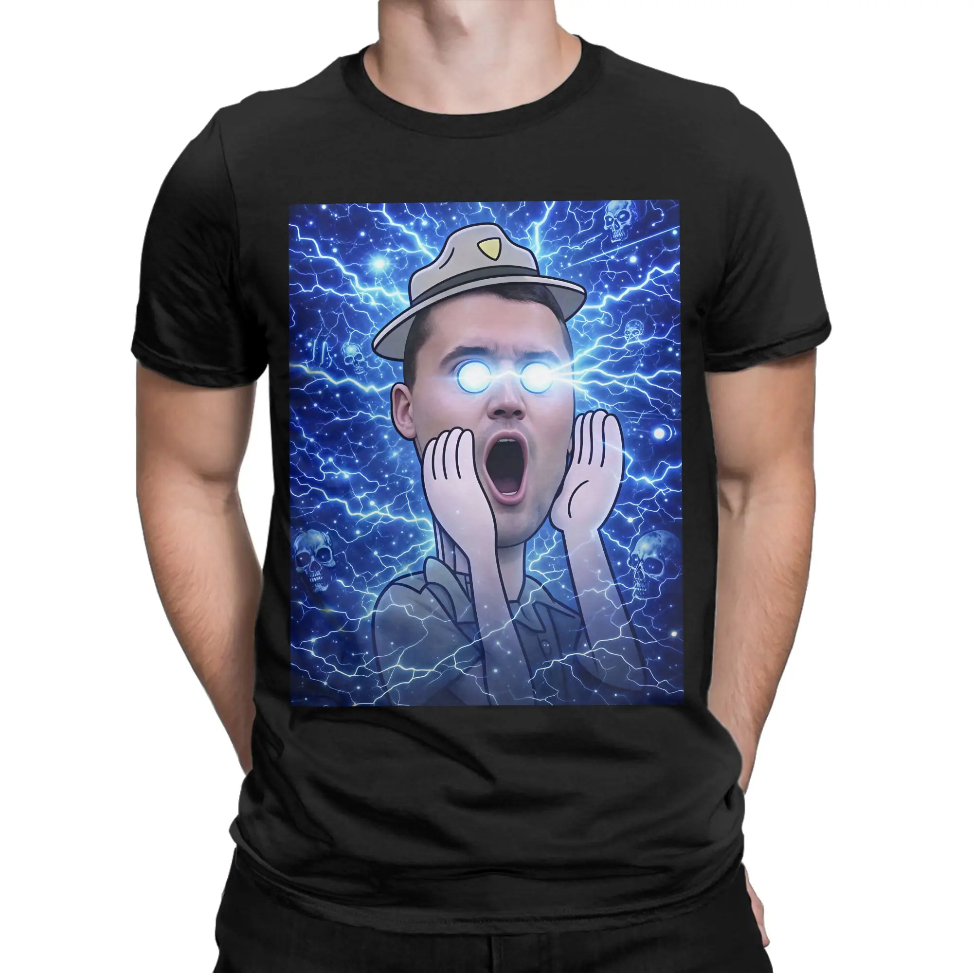 Lightning Screaming Park Ranger Charlie Kirk T Shirts for Men Pure Cotton Awesome T-Shirt Crew Neck  Tee Shirt Short Sleeve Tops