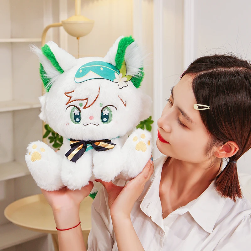 New Venti Cat Plush Toy Barbatos Game Peripheral Figure Doll Soft Cartoon Hugging Toy Cute Sleeping Companion Kids Birthday Gift