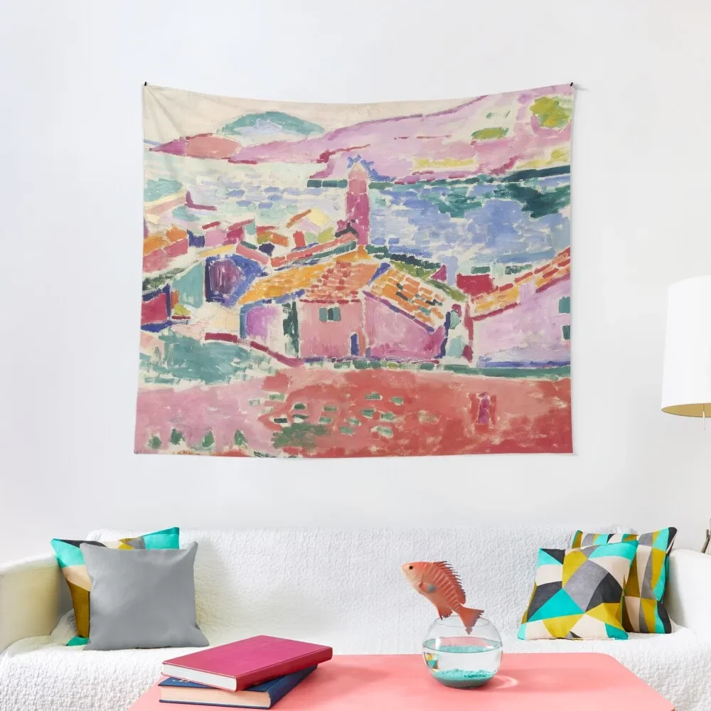 

View of Collioure Matisse Tapestry Home Decorations Aesthetic Wall Hanging Decor Tapestry