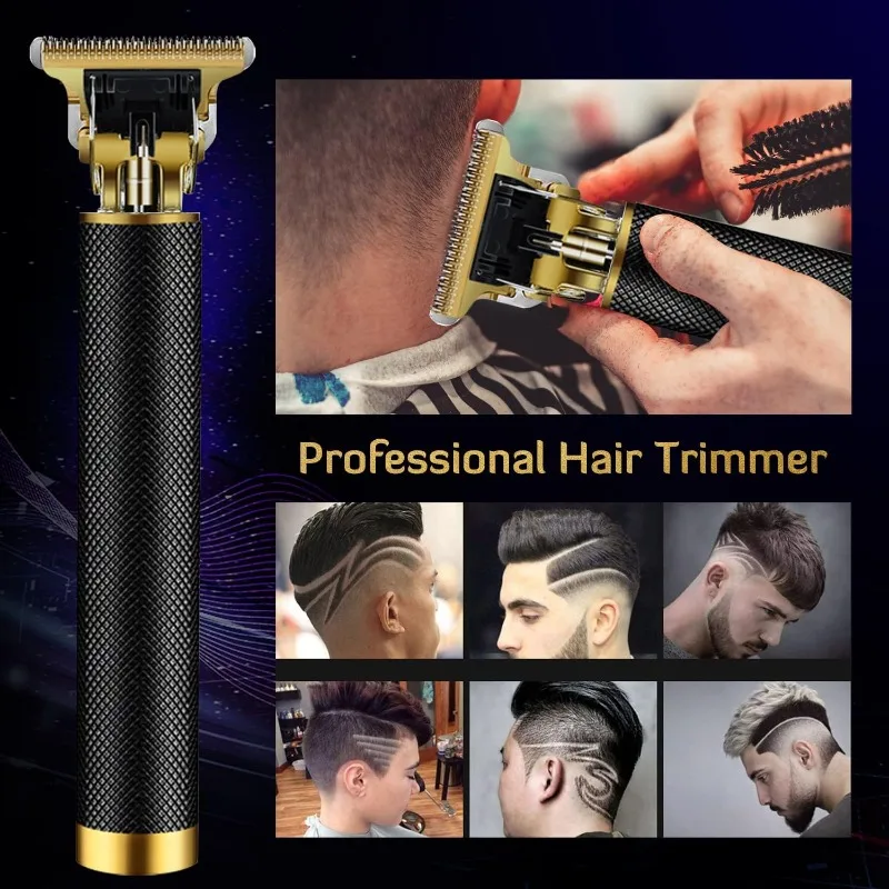 Hair Trimmer Men Washable Cordless Electric Clipper USB  Charging Vintage Barber Shaver Portable Beard Hair Cutting Machine