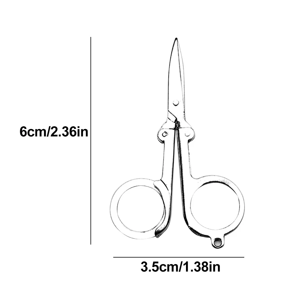 Scissor Manicure Tool for Nails Eyebrow Nose Eyelash CuticleStainless Steel Scissors Medium Sized Travel Folding Scissors