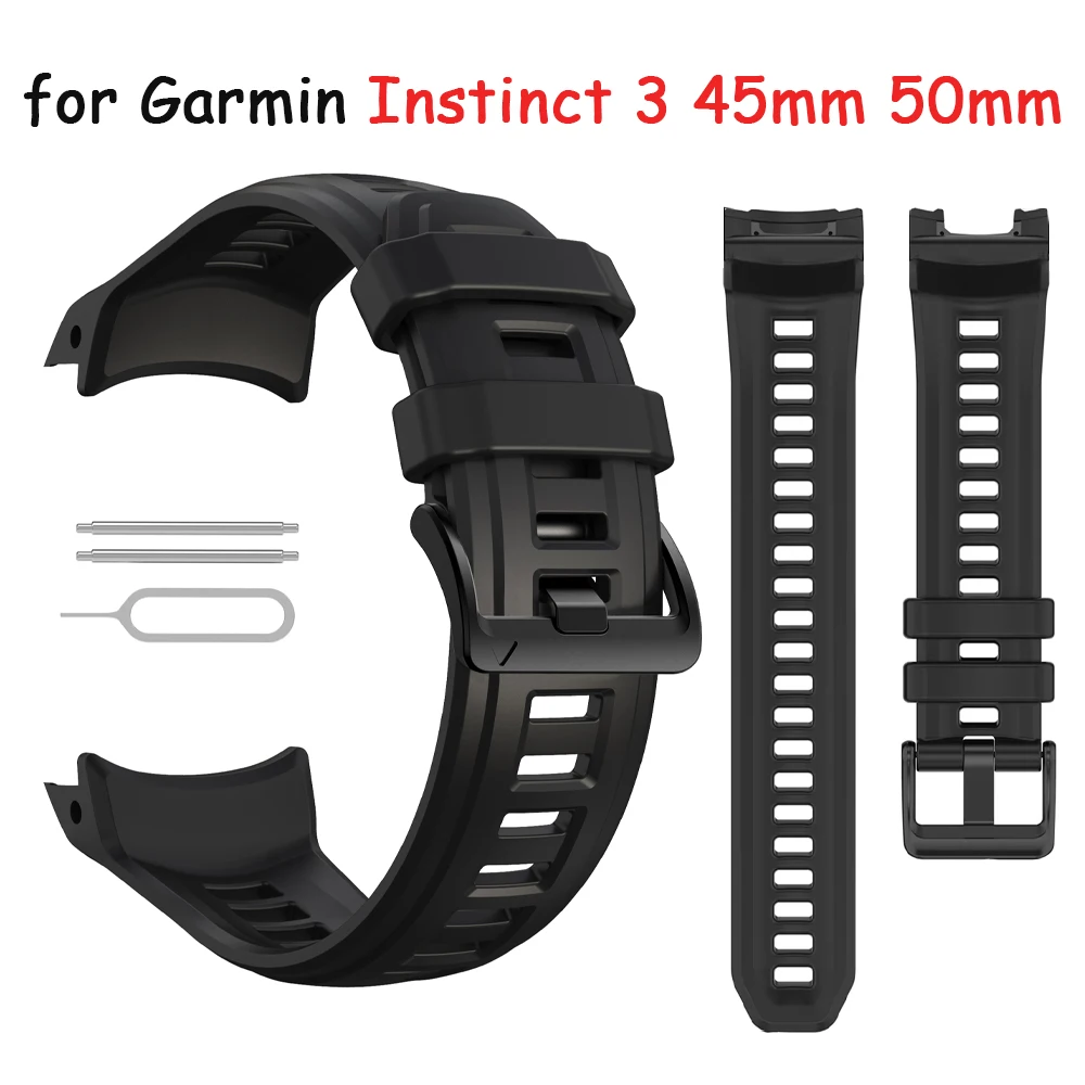 22mm 26mm Watch Band for Garmin Instinct 3 45mm 50mm Wrist Rugged Silicone Sport Belt Bracelet Correa Garmin Instinct 3 Strap