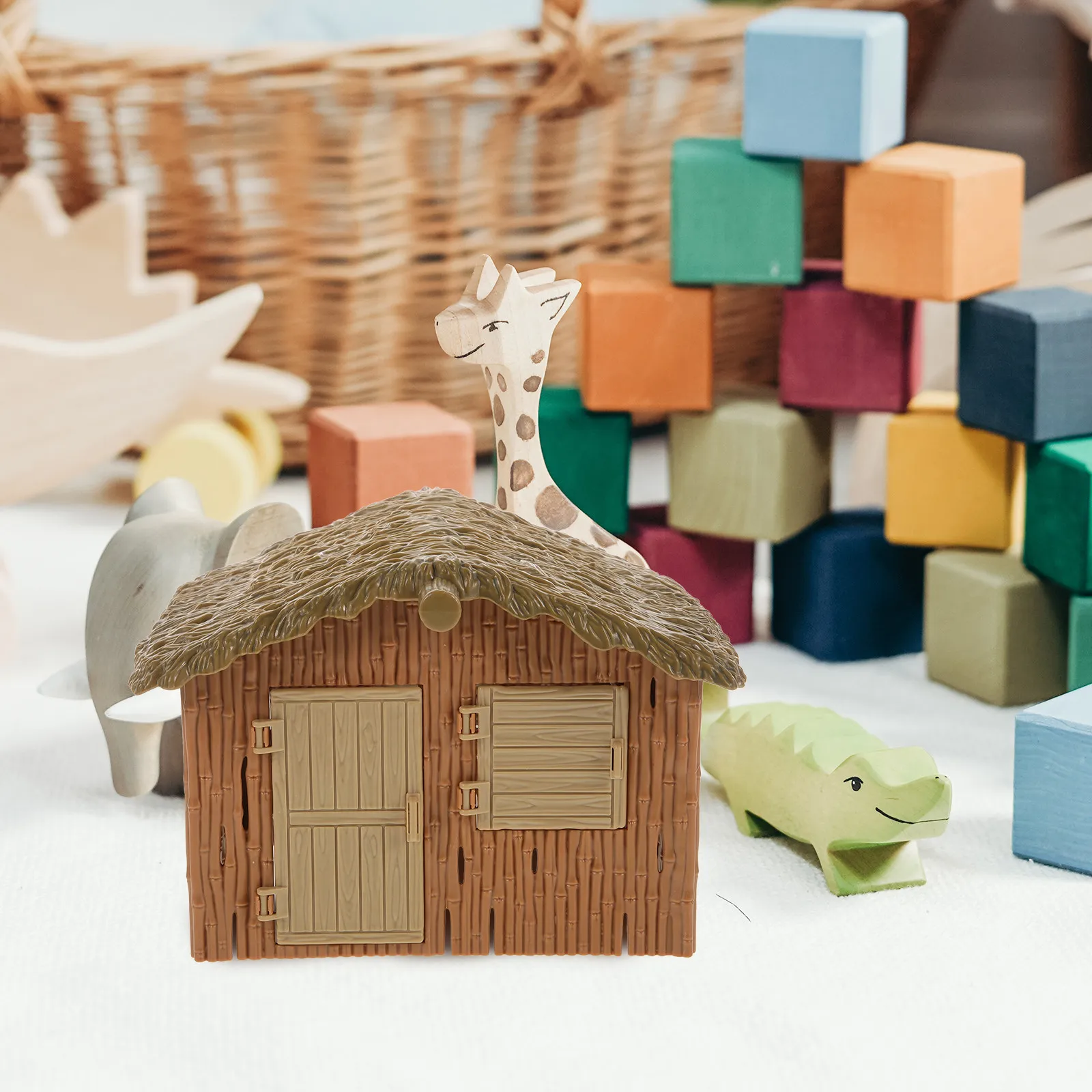 Plastic Farm Miniature Cottage Decor Small Garden Scene Landscape Prop Micro Decor Small Buildings Cottage