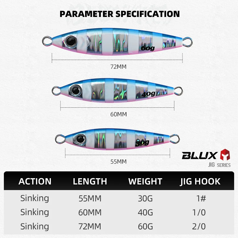 BLUX Blade Shotel Casting Jig – Jig metálico para caballa desde costa - imagen 2