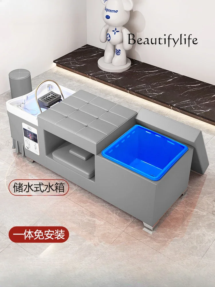 Water Storage Type No Connection Drainer Head Therapy Shampoo Chair Hair Saloon Dedicated Massage Water Circulation Fumigation