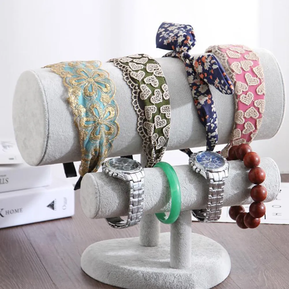 

Двухуровневая подставка для демонстрации повязок на голову и браслетов, прочный и простой органайзер для хранения, для дома и выставочных стендов, подставка для заколок и часов