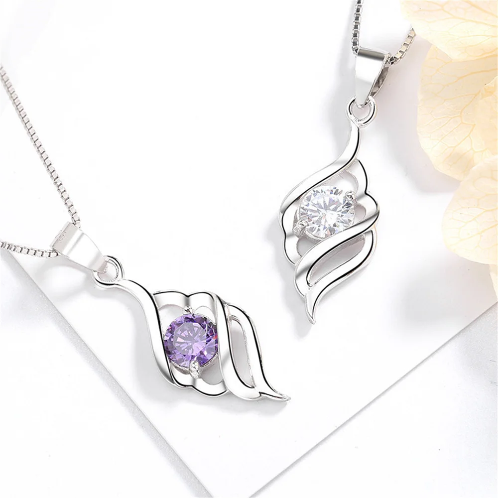 

Корейский сладкий воротник - 925, кулон с крыльями ангела, универсальные серебряные украшения