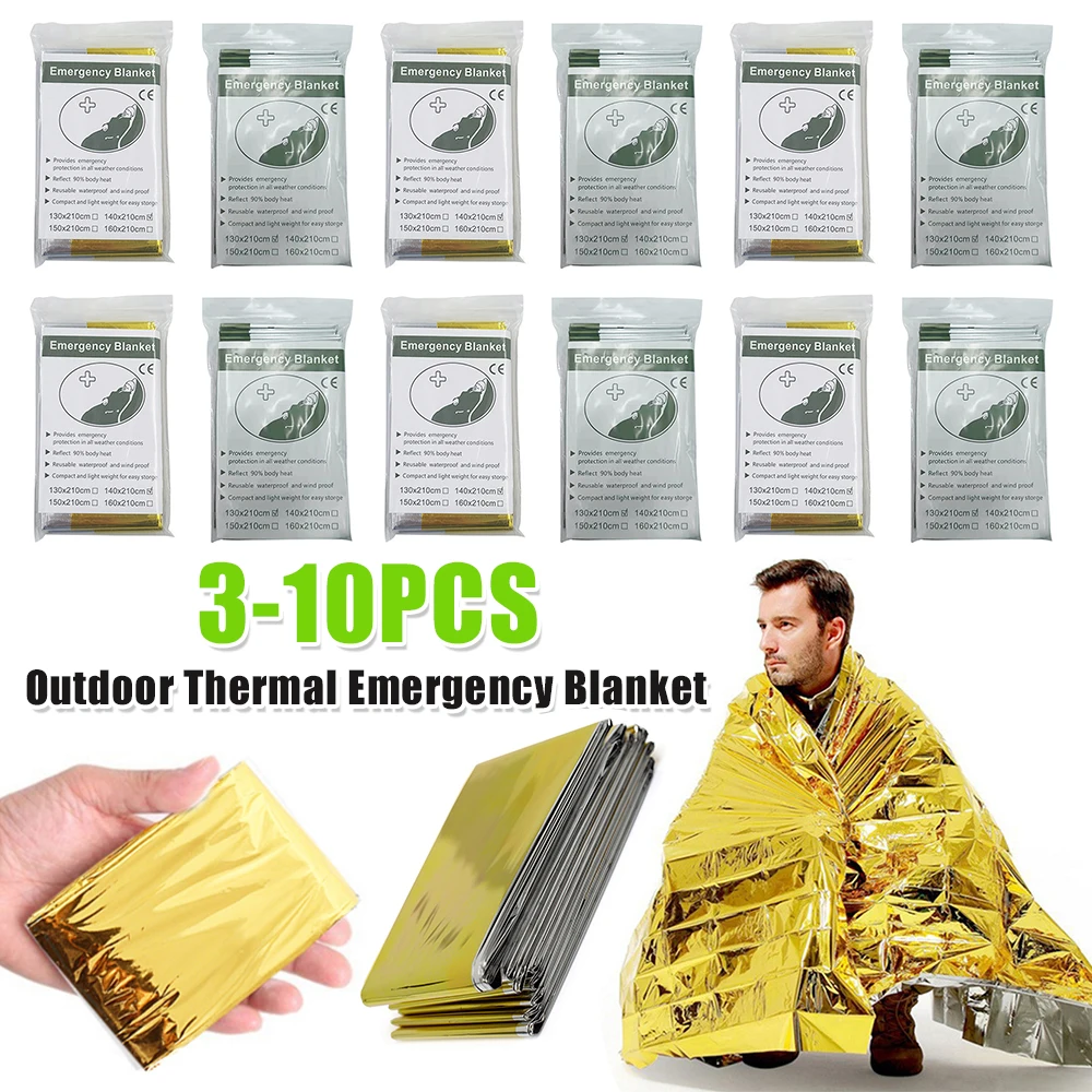 احباط بقاء بطانية في الهواء الطلق بطانية طوارئ حرارية العزل المنقذة للحياة للمشي في الهواء الطلق للسفر والصيد #1