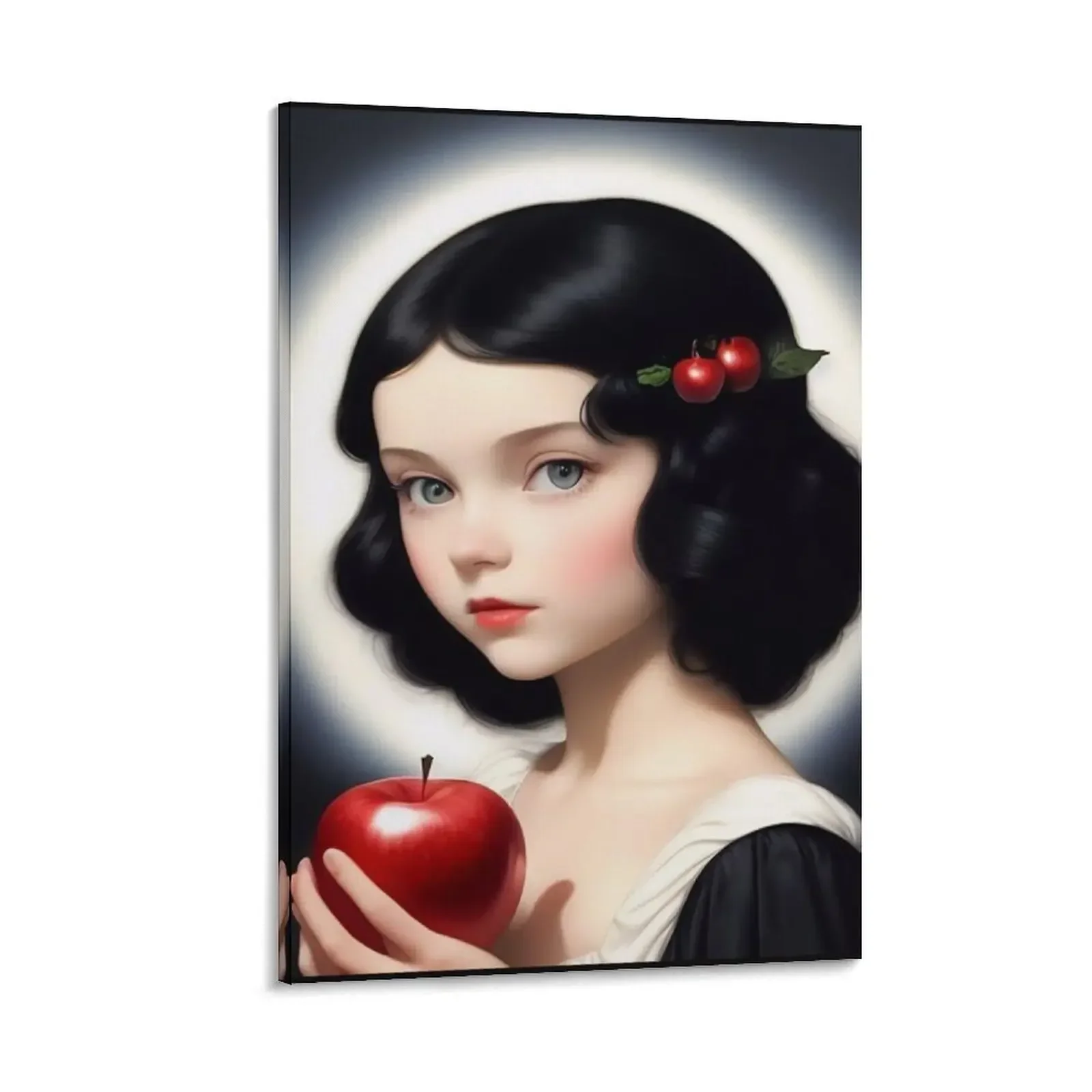 

White Girl and Red Apple art Canvas Painting room decorations wall decoration painting korean room decor