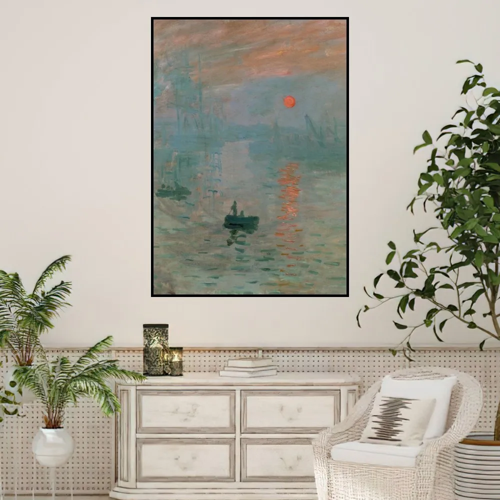 Painting Claude Monet La Promenade Poster Prints Wall Sticker Painting Bedroom Living Room Decoration Office Home Self Adhesive
