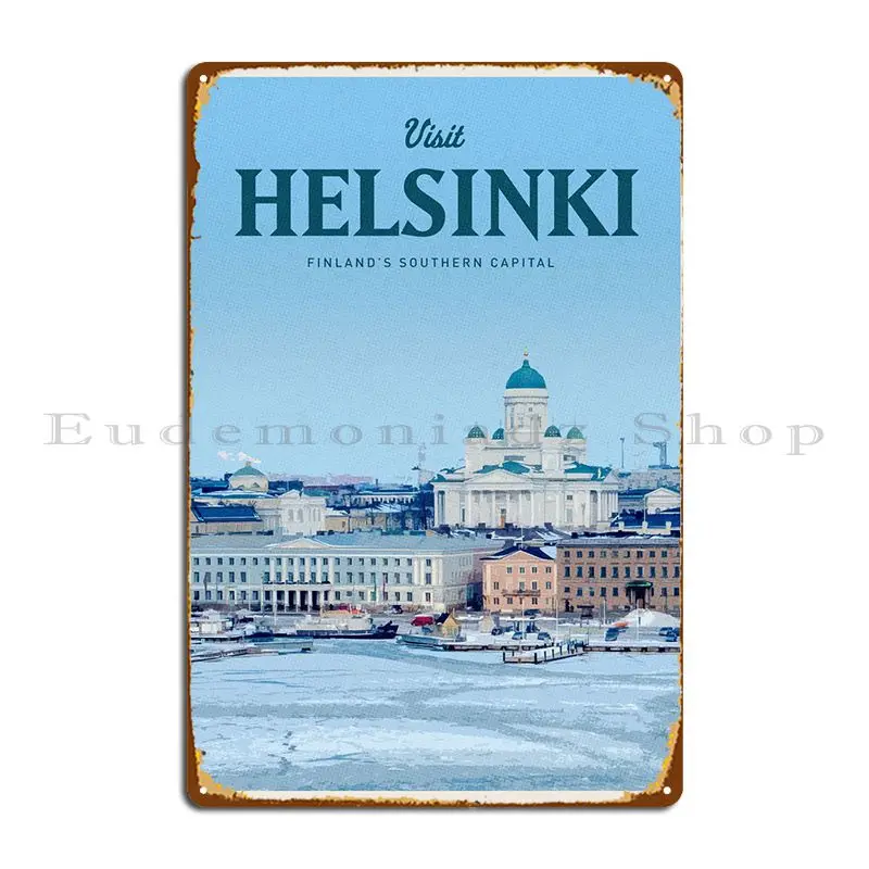 Visit Helsinki Metal Sign Plaques Cinema Painting Personalized Mural Create Tin Sign Poster