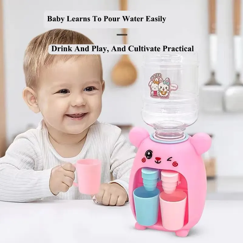 1Pcs Rosa Cozinha Simulação Brinquedo Crianças Kid Role Play Mini Double Headed Water Dispenser