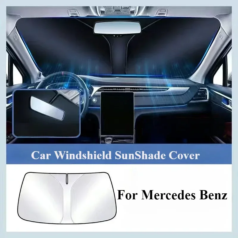 

For Mercedes Benz Car Windshield Sunshades Cover A C E S G Class GLC CLE CLA GLB GLS W177 W205 W213 W222 X167 Sun Protection