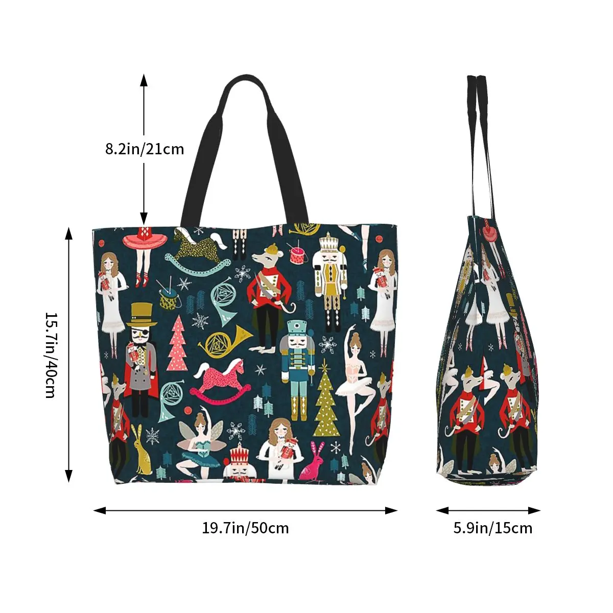 Nutcracker Ballet By Andrea Lauren Shopping Tote Bag Canvas Large Capacity Shoulder Bags Shopper Grocery Handbag for Women